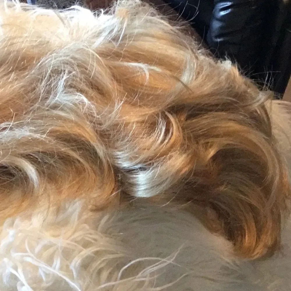 Synthetic ponytail hair piece blondish colors clip on to your hair for length